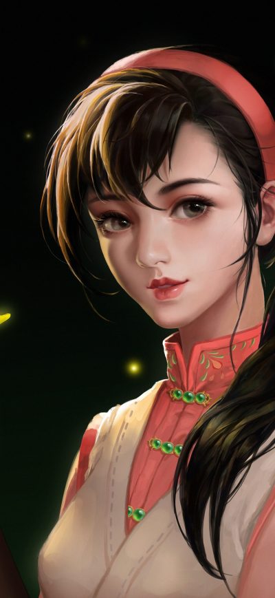 Fond d'écran iPhone Black Hairs Butterfly Girl Art 4k