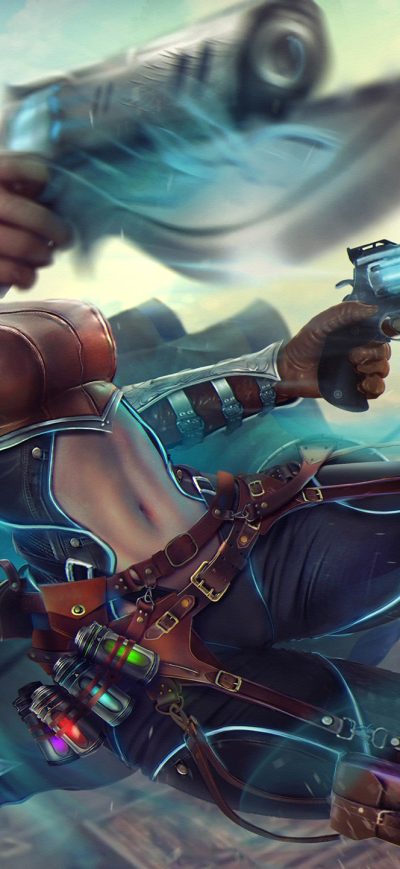 Fond d'écran iPhone Fantasy Warrior Girl With Scifi Guns