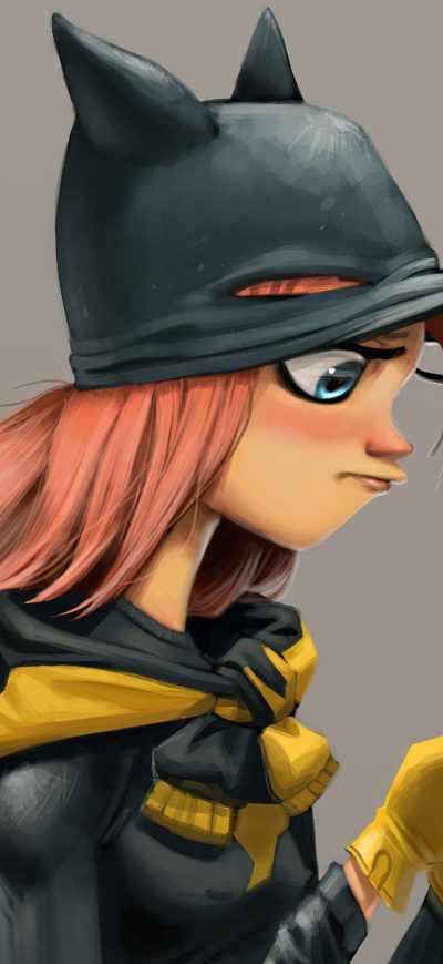 Fond d'écran iPhone Batgirl Using Phone 4k