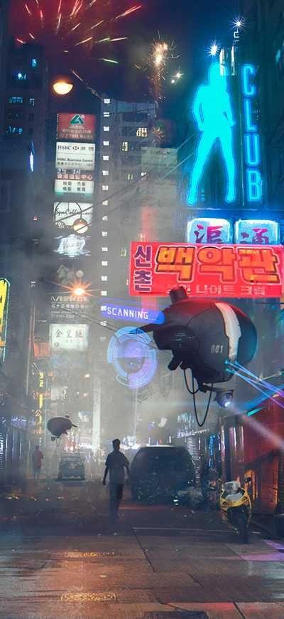 Fond d'écran iPhone Cyberpunk Street Digital Art 4k