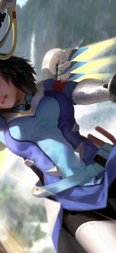 Fond d'écran iPhone Mercy Overwatch Fantasy Artwork