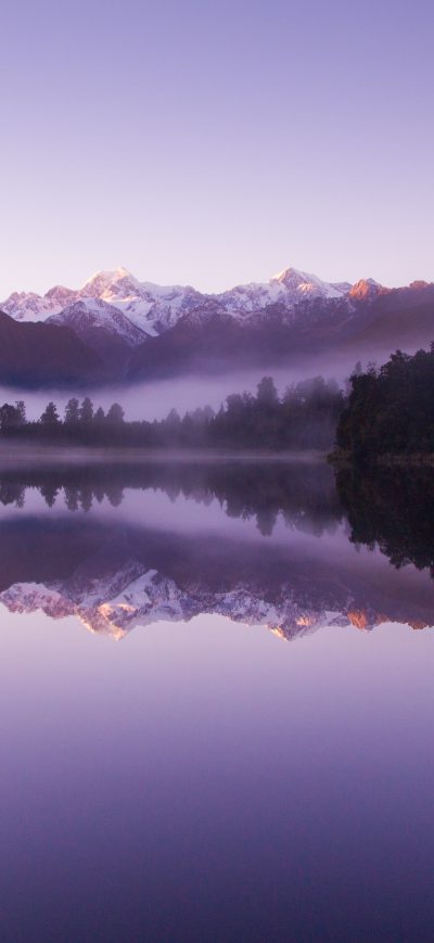 Fond d'écran iPhone Beautiful Purple Weather Landscape Of Lake Matheson