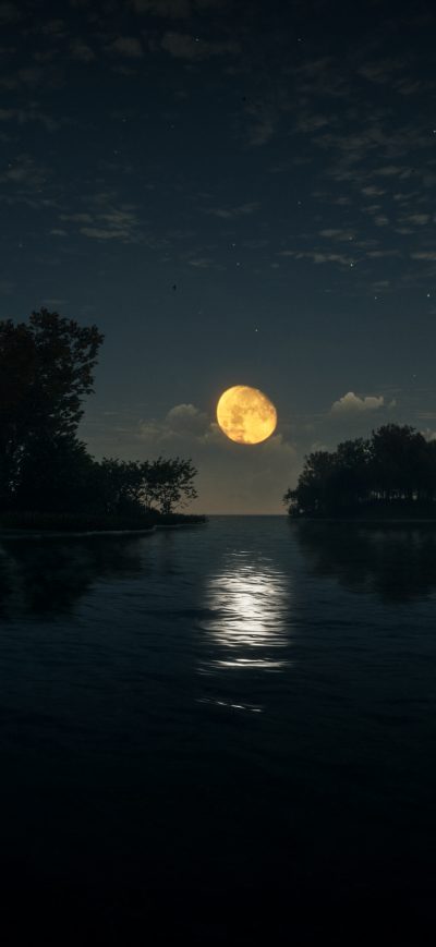 Fond d'écran River Stream Dark 4k sur iPhone