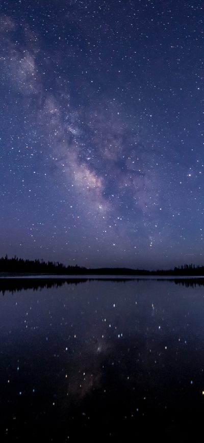 Fond d'écran iPhone Milkway Lake Water Reflection Stars 5k
