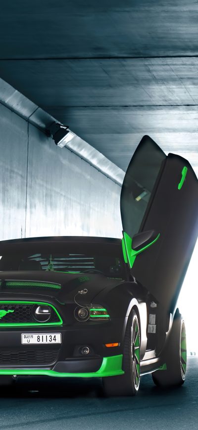 Fond d'écran iPhone Greenwolf Mustang Scissor Doors 4k