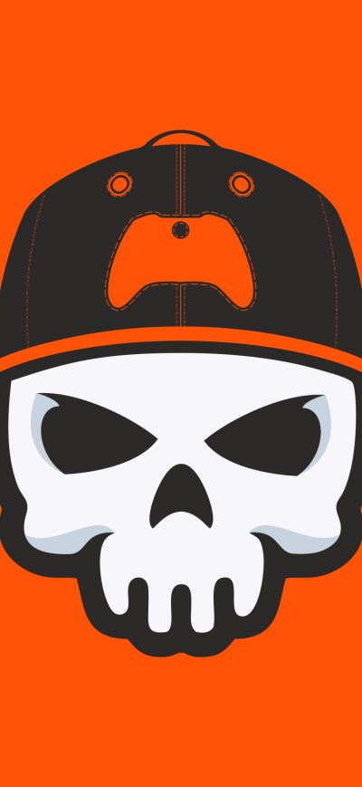 Fond d'écran iPhone Gamer Skull Minimal 4k