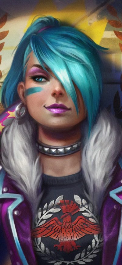 Fond d'écran iPhone Jinx League Of Legends Paint 4k