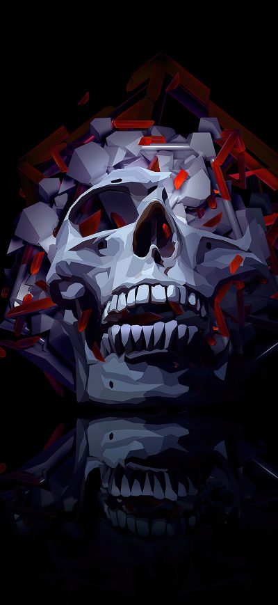 Fond d'écran iPhone Skull Roses 4k