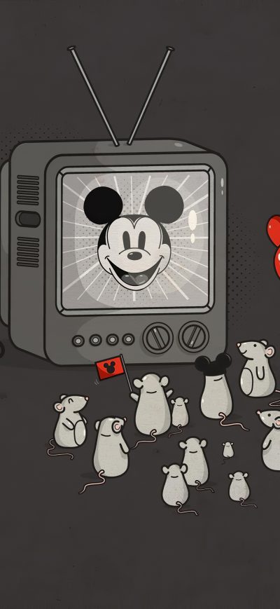 Fond d'écran iPhone Mickey Mouse Televesion 4k