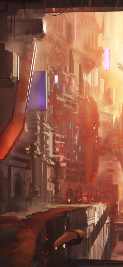 Fond d'écran iPhone Akiton Street Scifi 4k