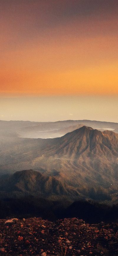 Fond d'écran iPhone Volcano Sunset Landscape 4k