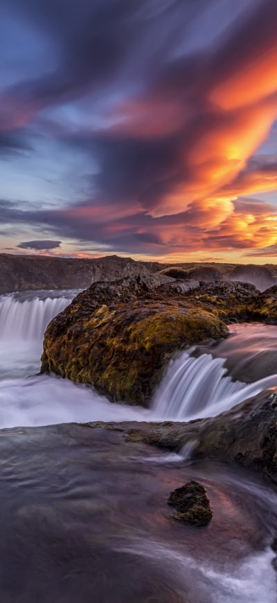Fond d'écran iPhone Iceland River Waterfall 4k