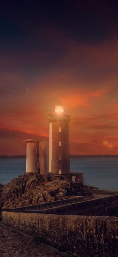 Fond d'écran iPhone Lighthouse Sunset Scene