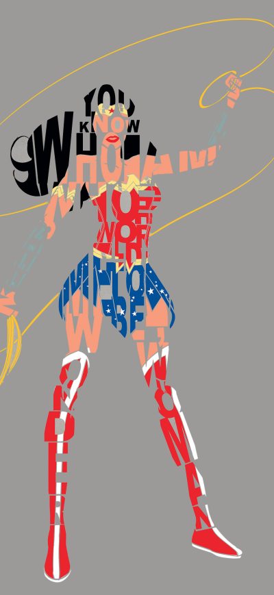 Fond d'écran iPhone Wonder Woman Typography 4k