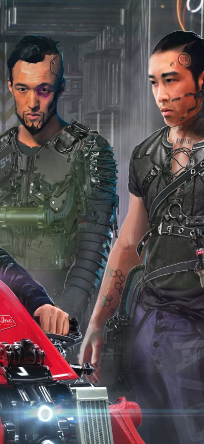 Fond d'écran iPhone Cyberpunk Cyborg Motorcycle Robot Robots Scifi 8k