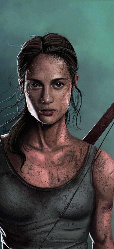 Fond d'écran iPhone Tomb Raider Alicia Vikander Artwork