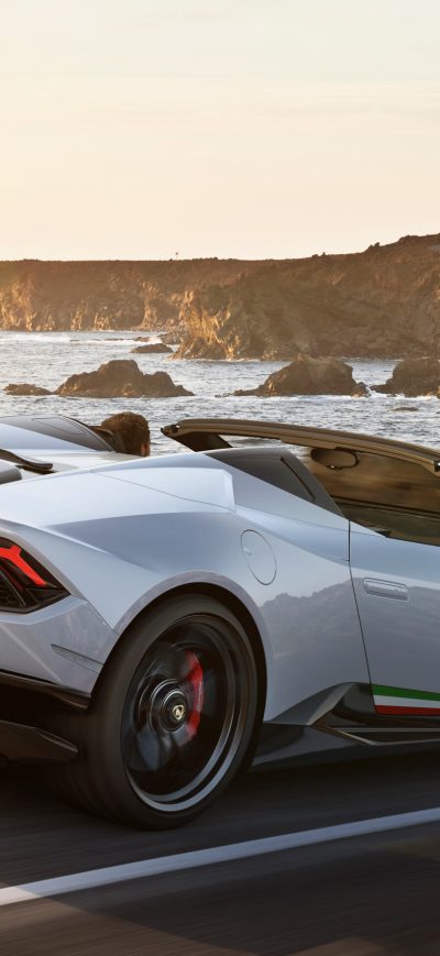 Fond d'écran iPhone White Lamborghini Huracan Perfomante Spyder Rear 2018