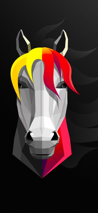 Fond d'écran iPhone Horse Abstract Minimalist 8k
