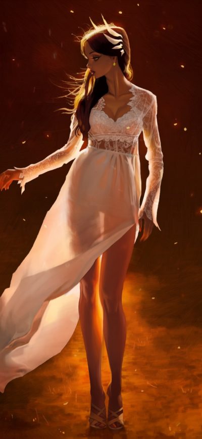 Fond d'écran iPhone Pretty Girl In White Dress