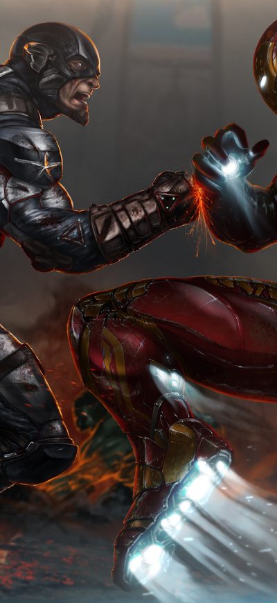 Fond d'écran iPhone Captain America V Iron Man