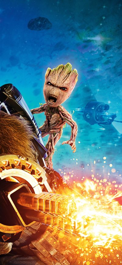 Fond d'écran iPhone Baby Groot And Rocket Raccoon Guardians Of The Galaxy Vol 2 4k 8k