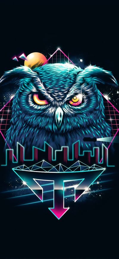 Fond d'écran iPhone Owl Abstract Art 4k