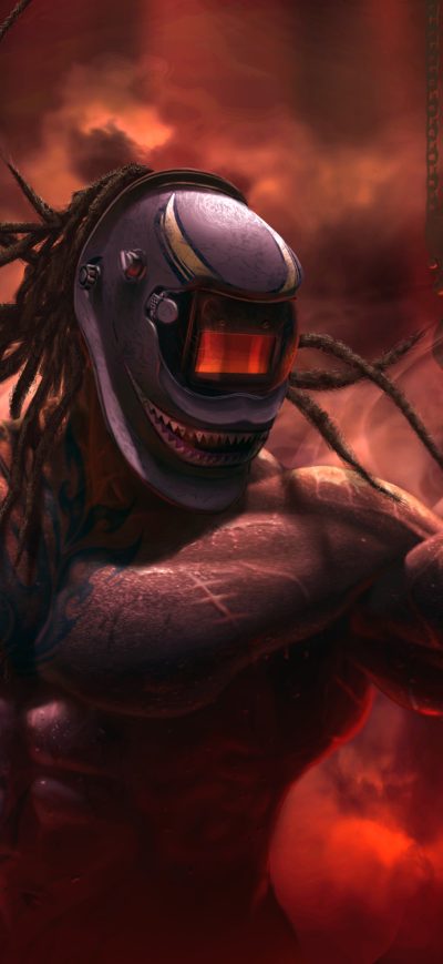 Fond d'écran iPhone Blacksmith Helmet Warrior Two Hammer Guy