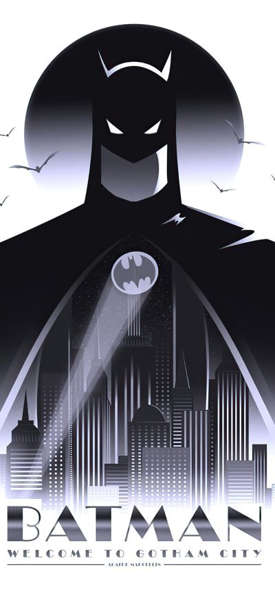 Fond d'écran iPhone Batman Welcome To Gotham City Minimal 4k