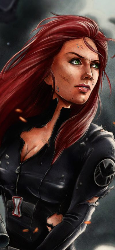 Fond d'écran iPhone Black Widow 4k Art