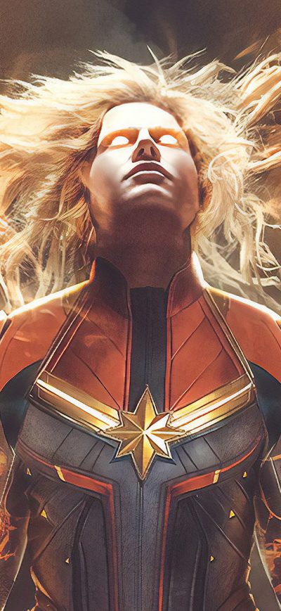 Fond d'écran iPhone Captain Marvel Bosslogic Art