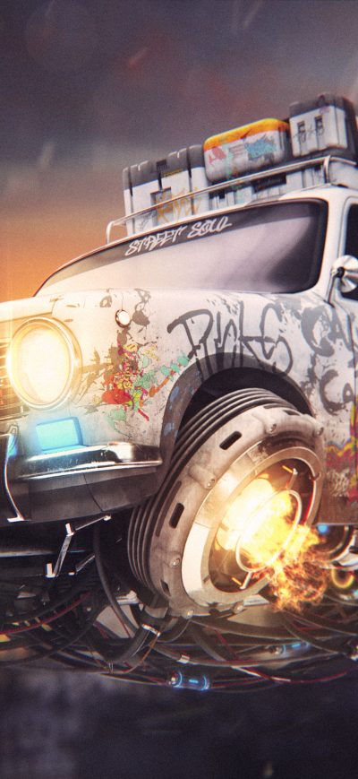 Fond d'écran iPhone Graffiti Cyberpunk Car 4k