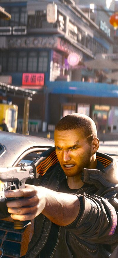 Fond d'écran iPhone Cyberpunk Chase 2077