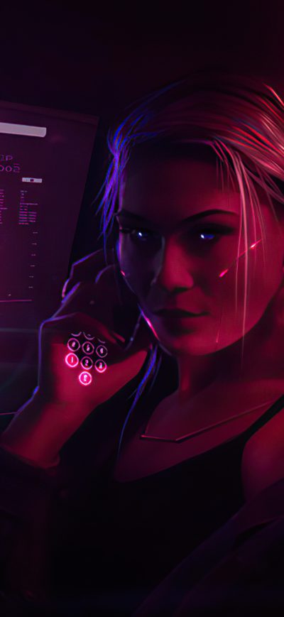 Fond d'écran iPhone Night Out Cyberpunk Girls 4k
