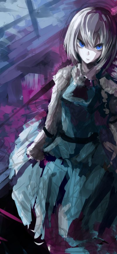 Fond d'écran iPhone Anime Girl White Hair Illustration