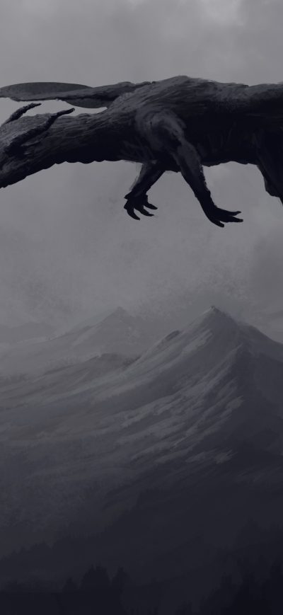 Fond d'écran iPhone Big Giant Black Dragon 4k