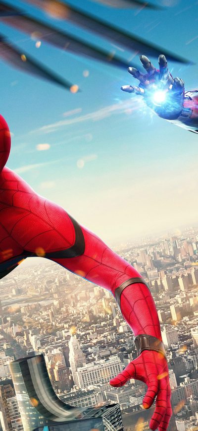 Fond d'écran iPhone Iron Man And Spiderman In Spiderman Homecoming 4k Hd
