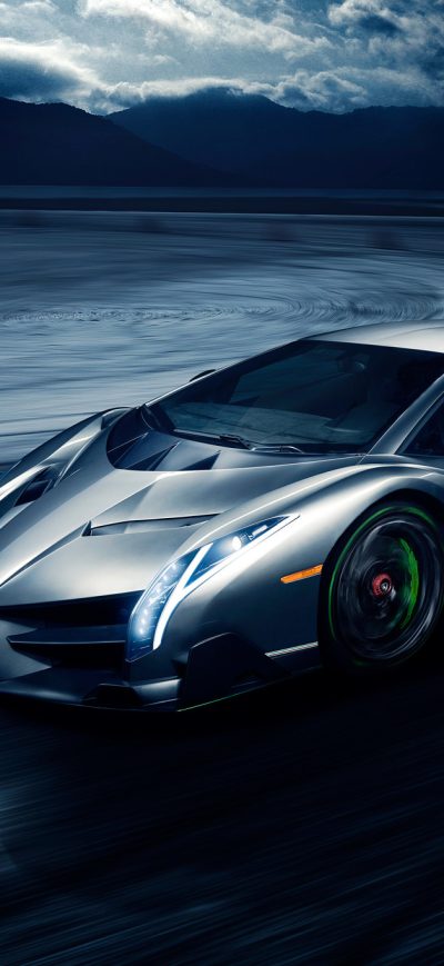 Fond d'écran iPhone Grey Lamborghini Veneno In The Night
