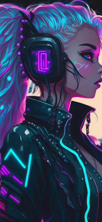 Fond d'écran iPhone Girl With Headphones 5k