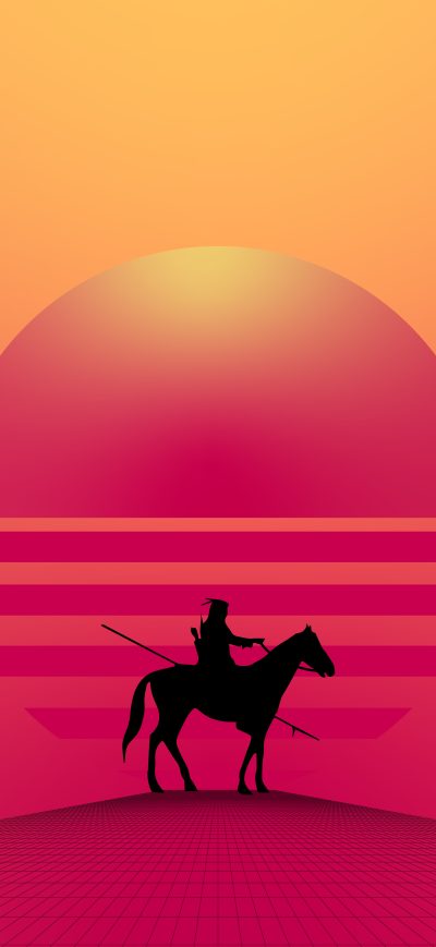 Fond d'écran iPhone Horse Warrior Minimal 8k
