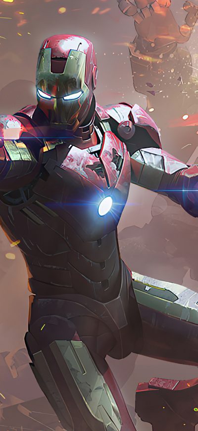 Fond d'écran iPhone 2020 Iron Man Fire Blaster 4k