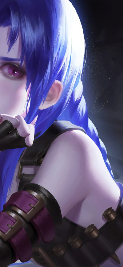 Fond d'écran Jinx Lol Fanart 4k sur iPhone