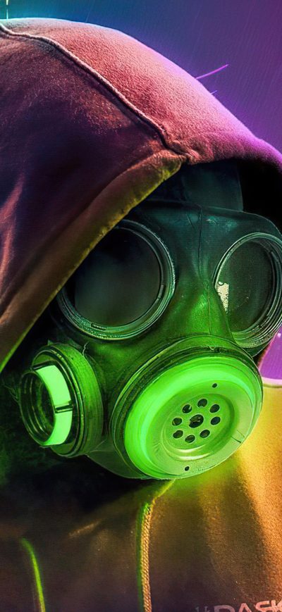 Fond d'écran iPhone Toxic Mask Hoodie Guy 4k