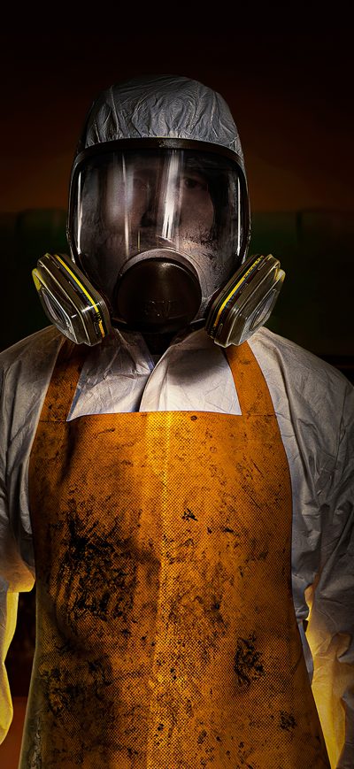 Fond d'écran iPhone Gas Mask Man 4k