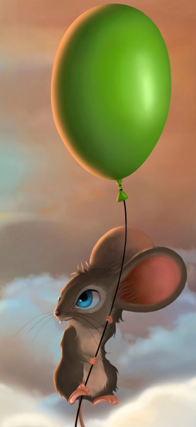 Fond d'écran iPhone Mouse Balloon Flying 5k