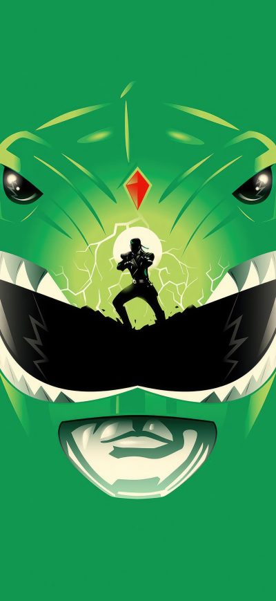Fond d'écran iPhone Green Power Ranger Minimal