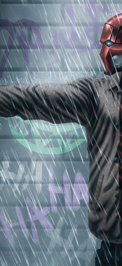 Fond d'écran iPhone Red Hood Shotting In Rain 4k