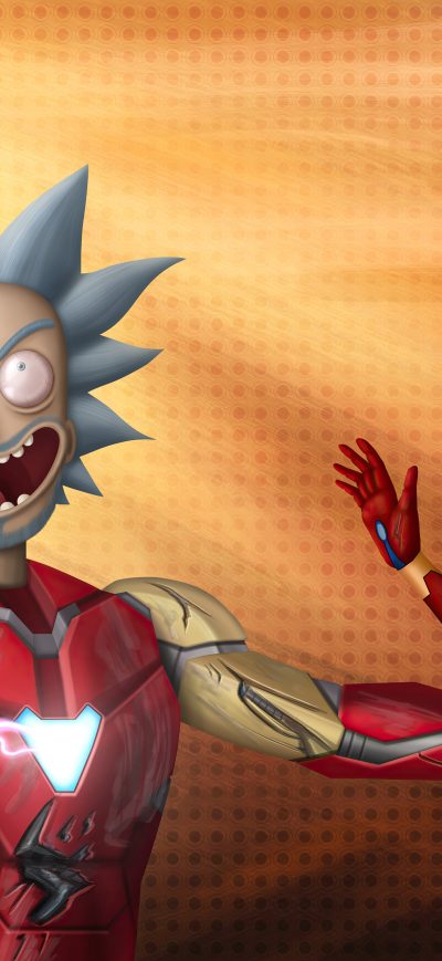 Fond d'écran iPhone Rick And Morty X Avengers Endgame 4k