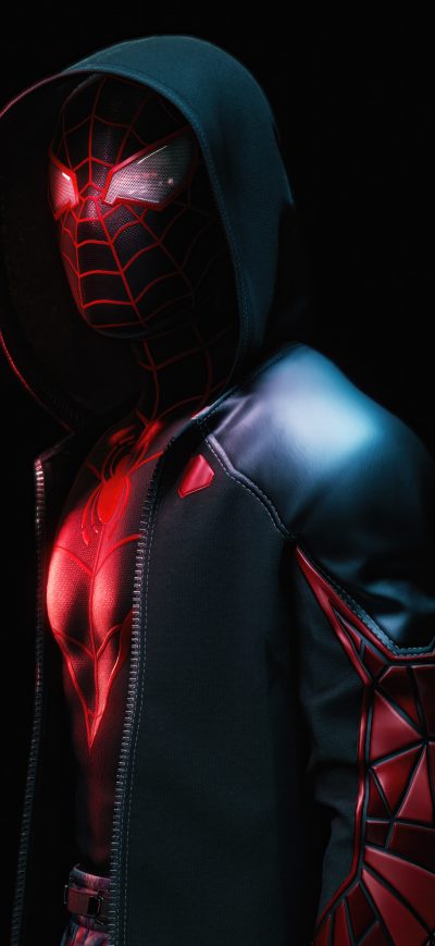 Fond d'écran iPhone Marvels Spider Man Miles Morales 8k