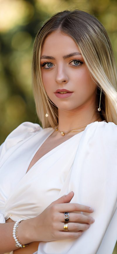 Fond d'écran iPhone White Dress Blonde Girl 4k