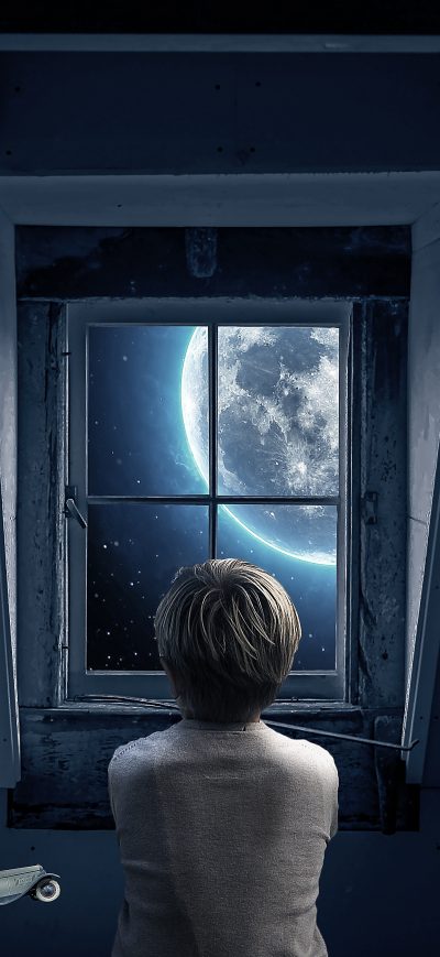 Fond d'écran iPhone Boy Childhood Memories Dream World Out Of The Window 5k